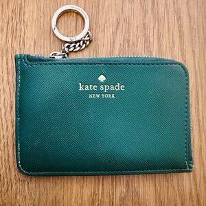 2 / $10 ‼️ Kate Spade Green Leather Keychain Wallet